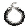 Natural Silver Leaf Jasper Round Beads Multi-strand Bracelets BJEW-D330-02P-07-4