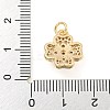 Rack Plating Brass Micro Pave Clear Cubic Zirconia Pendants KK-F089-14G-3