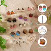 DIY 12 Pairs 12 Style Two Tone Resin & Walnut Wood Stud Earring Findings DIY-CW0001-35-4