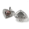 Natural Rhodonite Peach Love Heart Pendants G-G158-01R-2