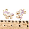 Light Gold Plated Alloy Enamel Pendants ENAM-M219-08KCG-02-3