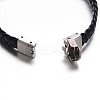Jewelry Black Color PU Leather Cord Bracelets BJEW-G467-14-3