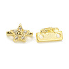 Rack Plating Brass Pave Cubic Zirconia Slide Charms KK-G464-02G-1