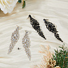 2 Pairs 2 Colors Rhineston Flower Dangle Stud Earrings EJEW-FI0002-43-5