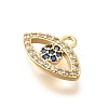 Brass Micro Pave Cubic Zirconia Charms KK-G519-09G-02-2