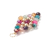 Natural Mixed Stone Copper Wire Wrapped Pendants PALLOY-JF02012-4