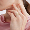 1Pc Sun Cat Eye Rotatable Open Cuff Ring for Women RJEW-LP0003-40-1
