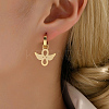 Fashionable 201 Stainless Steel Wing Hoop Earrings OI0836-1