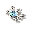 304 Stainless Steel Pave Natural Paua Shell Pendants STAS-C122-21A-01P-2