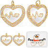 6Pcs Brass Micro Pave Clear Cubic Zirconia Pendants KK-BBC0016-05-1