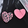 Heart Acrylic Printed Stud Earrings for Women EJEW-G418-01C-3