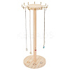 Round Wood Jewelry Necklace Display Organizer Hanging Tower Rack NDIS-WH0017-04-1