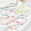 8Pcs 8 Colors Braided Waxed Polyester Cord Adjustable Link Bracelet Makings MAK-LP0001-06-1