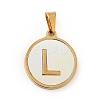 PVD Vacuum Plating 304 Stainless Steel with White Shell Pendants STAS-G268-01L-G-2