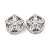 Brass Micro Pave Clear Cubic Zirconia Beads KK-S389-27P-1