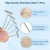 450Pcs 5 Styles Nickel Plated Steel T Pins for Blocking Knitting FIND-SP0002-88-6