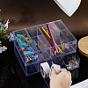 2Pcs 4 Grids Transparent Acrylic Storage Drawer Minifigures Display Case ODIS-WH0079-057-3