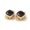 Real 18K Gold Plated Brass Cubic Zirconia Links Connectors KK-M243-04G-01-3