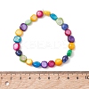 Dyed Natural Shell Beads Stretch Bracelets for Women BJEW-JB13582-2