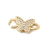 Brass Micro Pave Clear Cubic Zirconia Connector Charms KK-A266-09A-G-1