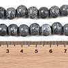 Handmade Fancy Antique Glazed Porcelain Ceramic Round Beads Strands PORC-L019-8mm-04-4