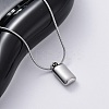 304 Stainless Steel Rectangle Pendant Snake Chain Necklaces for Women Men EJEW-Z044-02P-4