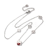 304 Stainless Steel FireBrick Enamel Ladybug Clover Link Chain Necklaces NJEW-R026-11P-4