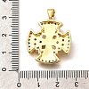 Rack Plating Brass Micro Pave Cubic Zirconia Pendants KK-L226-049G-02-3