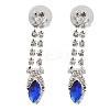 Alloy Rhinestone Rectangle Pendant Necklaces & Horse Eye Stud Earring Sets for Women SJEW-U001-01P-04-7