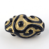 Oval Plating Acrylic Beads PACR-Q102-84B-1