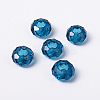 Blue Large Hole Glass European Rondelle Beads X-GDA007-66-1