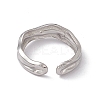 Non-Tarnish 304 Stainless Steel Twist Wave Open Cuff Ring for Women LS-RJEW-C045-23P-3
