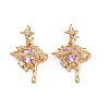 Brass Micro Pave Cubic Zirconia Pendants KK-K407-03G-1