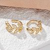Brass Micro Pave Clear Cubic Zirconia Cuff Earrings EJEW-I249-11G-1