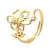 304 Stainless Steel with  Cubic Zirconia Adjustable Rings RJEW-K245-48K-G-3