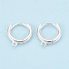 925 Sterling Silver Huggie Hoop Earring Findings STER-K174-15A-S-2