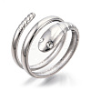Non-Tarnish 304 Stainless Steel Snake Twist Rings LS-RJEW-N038-114P-1