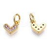 Brass Micro Pave Cubic Zirconia Charms KK-N227-33G-09-NF-1
