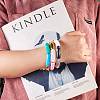 Candy Color Chunky Curved Tube Acrylic Beads Stretch Bracelets Set for Women BJEW-SW00015-8