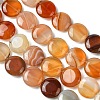 Flat Round Gemstone Natural Red Agate Stone Beads Strands G-S110-03-2