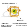 304 Stainless Steel with Enamel Flower Open Rings for Women VV0742-2-1