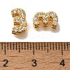 Rack Plating Number Brass Micro Pave Clear Cubic Zirconia Silde Charms KK-A231-13D-3