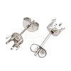 304 Stainless Steel Flat Round Stud Earring Findings STAS-D389-04D-P-2