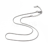 Non-Tarnish 304 Stainless Steel Round Snake Chain Necklace for Men Women NJEW-K245-016B-1