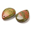 Natural Unakite Drop Pendants G-C158-01J-2