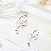 1 Pair Acrylic Flower Dangle Hoop Earrings EJEW-LP0013-10B-1