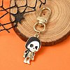 Halloween Skeleton Alloy Enamel Pendant Decoration HJEW-YW00033-03-1