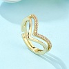 Adjustable Brass Micro Pave Clear Cubic Zirconia Finger Rings RJEW-S044-140-NF-4