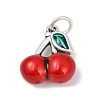 Fine Silver Red Enamel Fruit Pendants STER-F060-01AS-02-1
