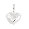 925 Sterling Silver Love Heart Pendants STER-P058-01C-S-1